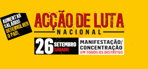 Acção de Luta Nacional 26 Setembro 500x234px