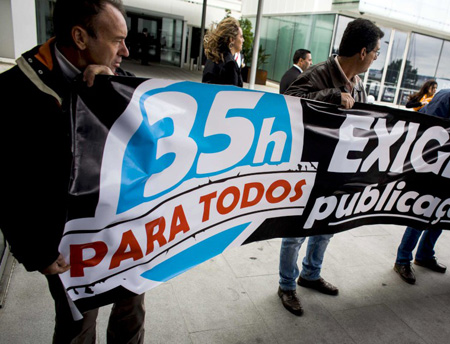 greve em defesa das 35 horas