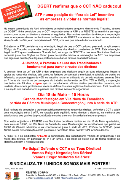 a coresCOMATP MAIO 2016