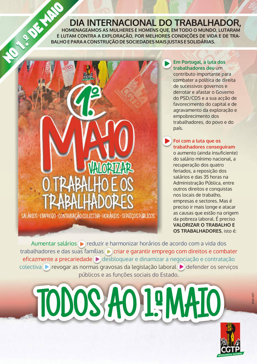 1 maio tarjeta